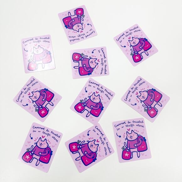 2/$30 NEW Can't Be Trusted in a Thrift Store Sticker, Thrifting Reselling Gift - Picture 4 of 7